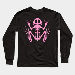 Frog Skeleton (Pink) Long Sleeve T-Shirt